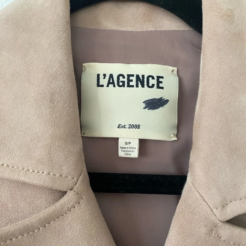 L’AGENCE Arbor Suede Goatskin Wrap Vest in Cashew - Picture 7 of 14